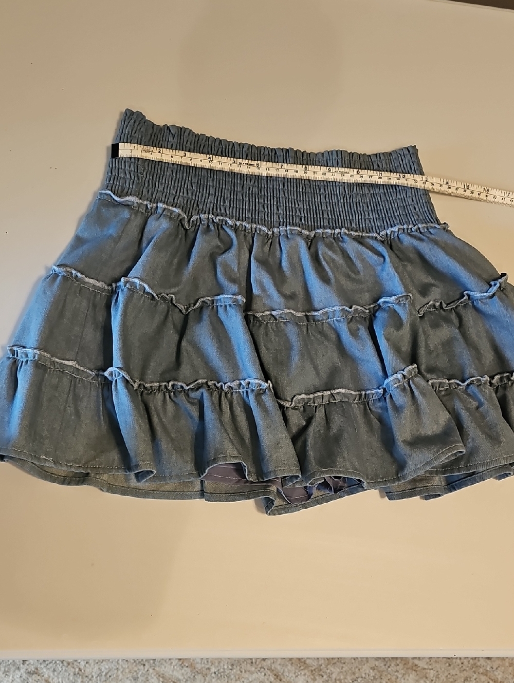 Pink Lily - Through The Garden Skort- Denim Blue